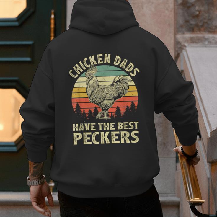 Chicken Dads Have The Best Peckers Vintage Apparel Men's Hoodie Back Print