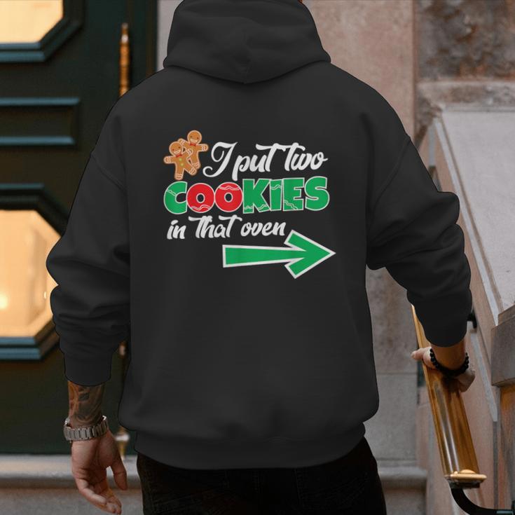Christmas Twins Expecting Dad T-Shirt Pregnant Wife Tee Men's Hoodie Back Print