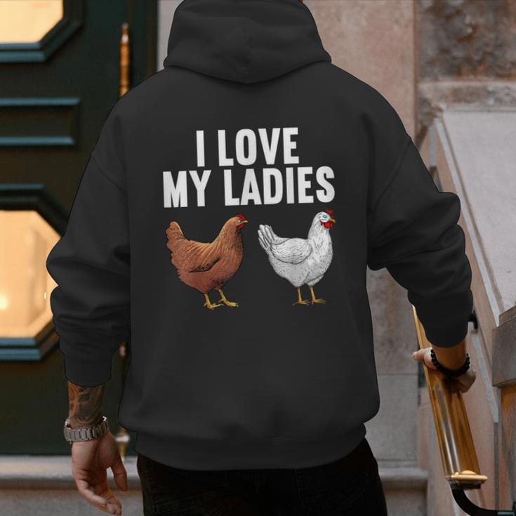 Cool Chicken Art For Men Women Dad Rooster Chicken Farmer Men's Hoodie Back Print