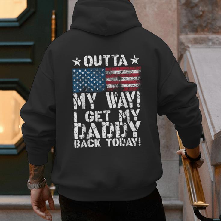 Cool I Get My Daddy Back Today Military Child Small Men's Hoodie Back Print