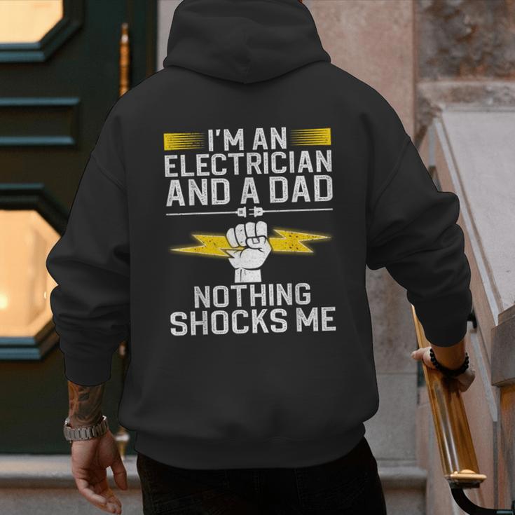 Cool Electrician For Men Dad Professional Electrician Men's Hoodie Back Print