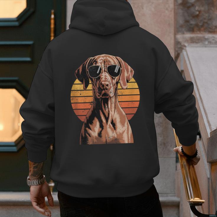 Cool Retro Vizsla Dog Mom Dad Vintage Pet Lovers Men's Hoodie Back Print