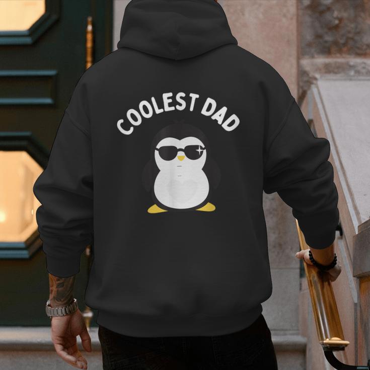 The Coolest Dad Cool Penguin By Dangerous Dad Men's Hoodie Back Print