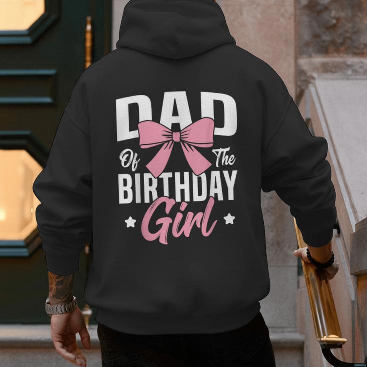 Coquette Pink Bow Men Dad Of The Birthday Girl Men's Hoodie Back Print