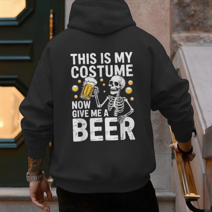This Is My Costume Give Me A Beer Shirt Men Dad Halloween Men's Hoodie Back Print