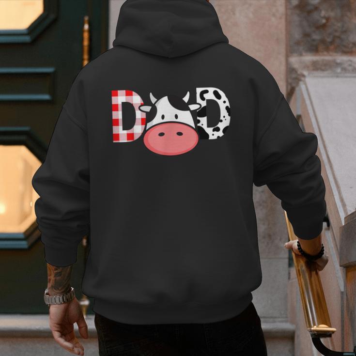 Cow Mom Or Dad Birthday Farm Birthday Party Men's Hoodie Back Print