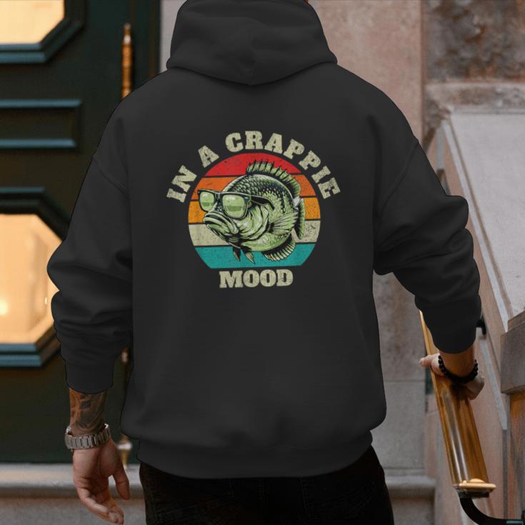 In A Crappie Mood Retro Fishing Sarcastic Dad Men's Hoodie Back Print