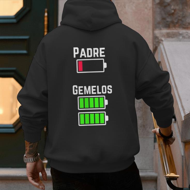 Cufflinks Battery Filled Tired Dad Low Battery Charge Men's Hoodie Back Print