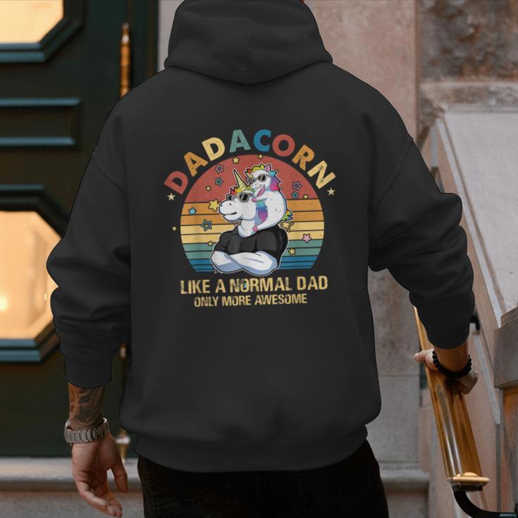 Cute Dadacorn Like A Normal Dad Only More Awesome Daddy Men's Hoodie Back Print