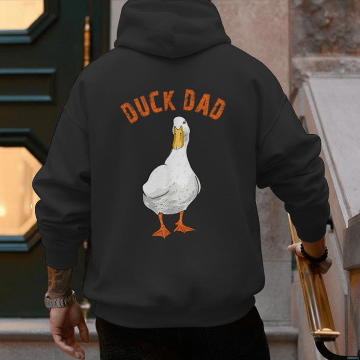 Cute Duck Dad Lover Illustration Duck Owner Men's Hoodie Back Print