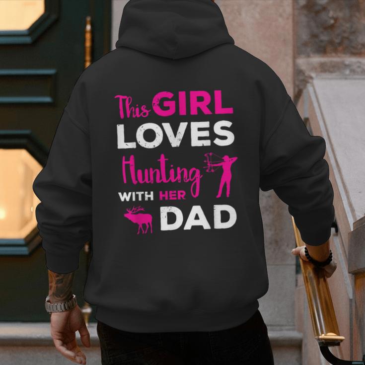 Cute Girls Hunting Dad Daughter Hunting Buddy Hunter Men's Hoodie Back Print