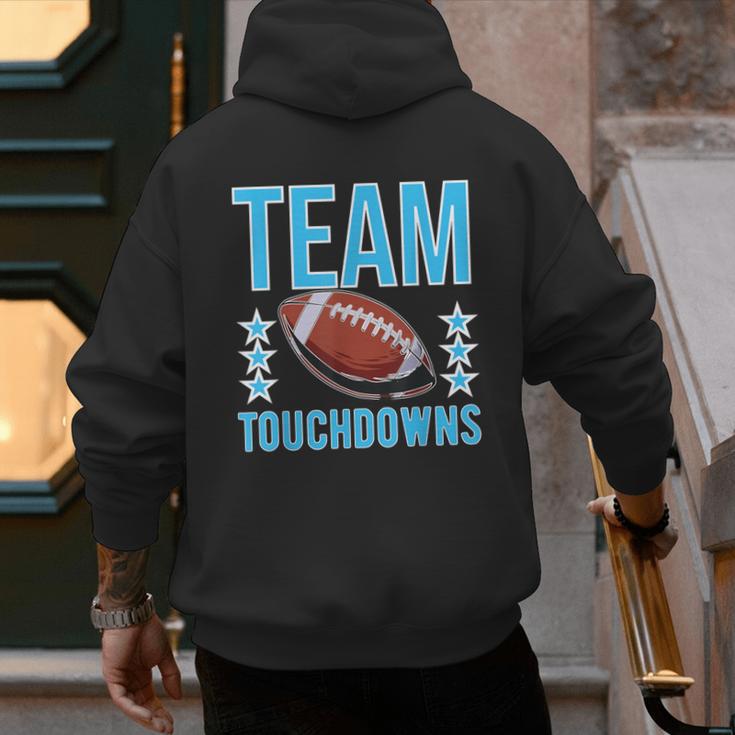 Cute Team Touchdowns Gender Reveal For Mom And Dad Men's Hoodie Back Print