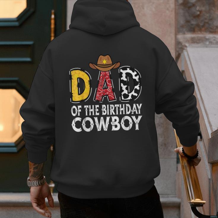 Dad 1st Birthday Cowboy Western Dad Birthday Boy Men's Hoodie Back Print