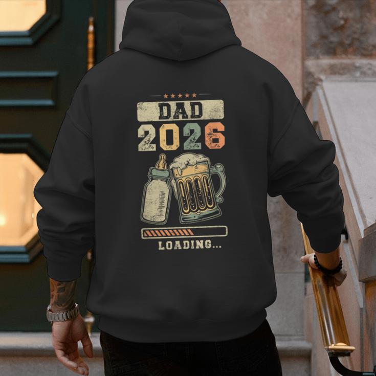 Dad 2026 Loading Baby Shower Going To Be a Dad Gender Reveal Men's Hoodie Back Print