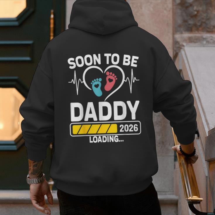 Dad To Be 2026 Loading Dad Est 2026 Promoted To Daddy Men's Hoodie Back Print