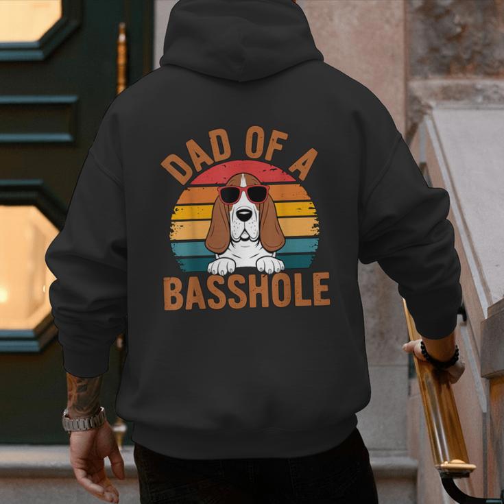 Dad Of a Basshole Basset Hound Owner Men's Hoodie Back Print