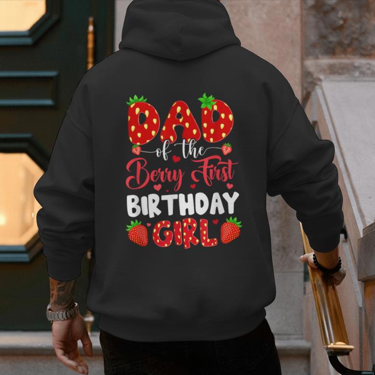 Dad Of The Berry First Birthday Of Girl Strawberry Men's Hoodie Back Print