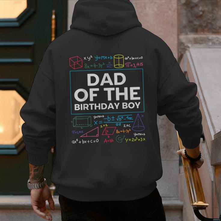 Dad Of The Birthday Boy 10th Birthday Math Party Outfit Men's Hoodie Back Print