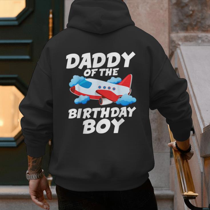 Dad Of The Birthday Boy Airplane Men's Hoodie Back Print