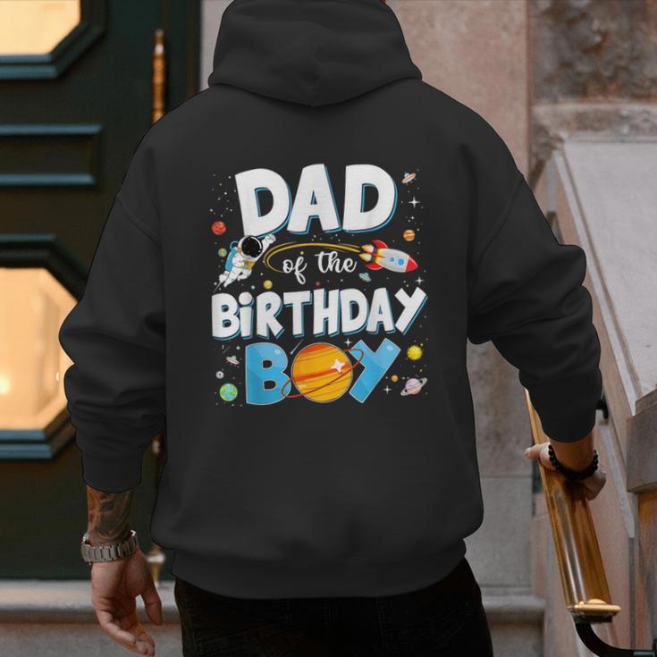 Dad Of The Birthday Boy Astronaut Family Space Planets Men's Hoodie Back Print