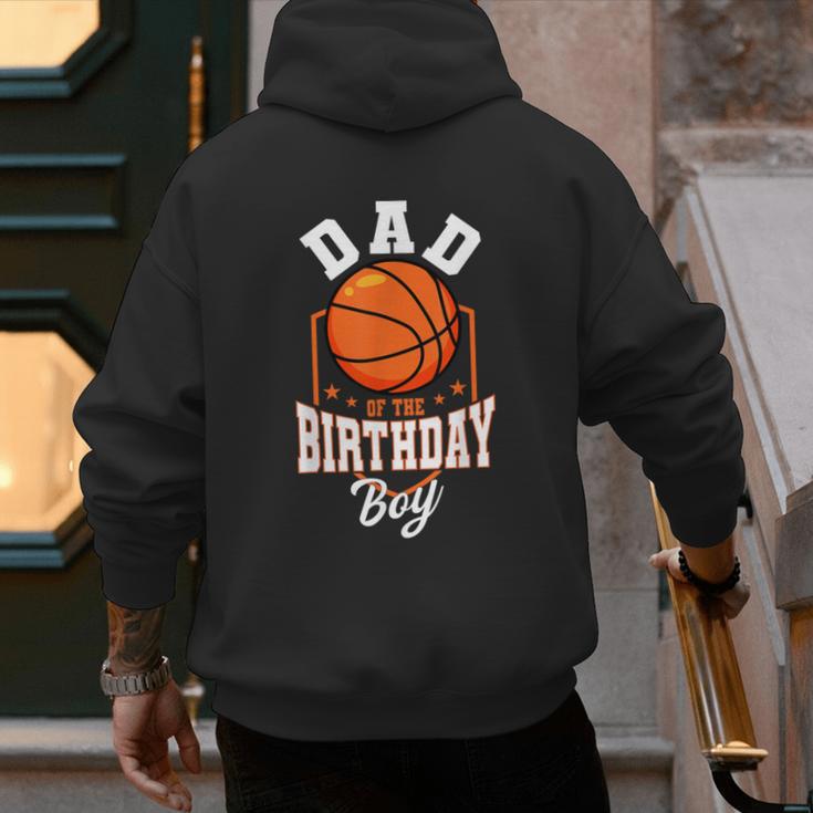 Dad Of The Birthday Boy Basketball Theme Bday Party Men's Hoodie Back Print
