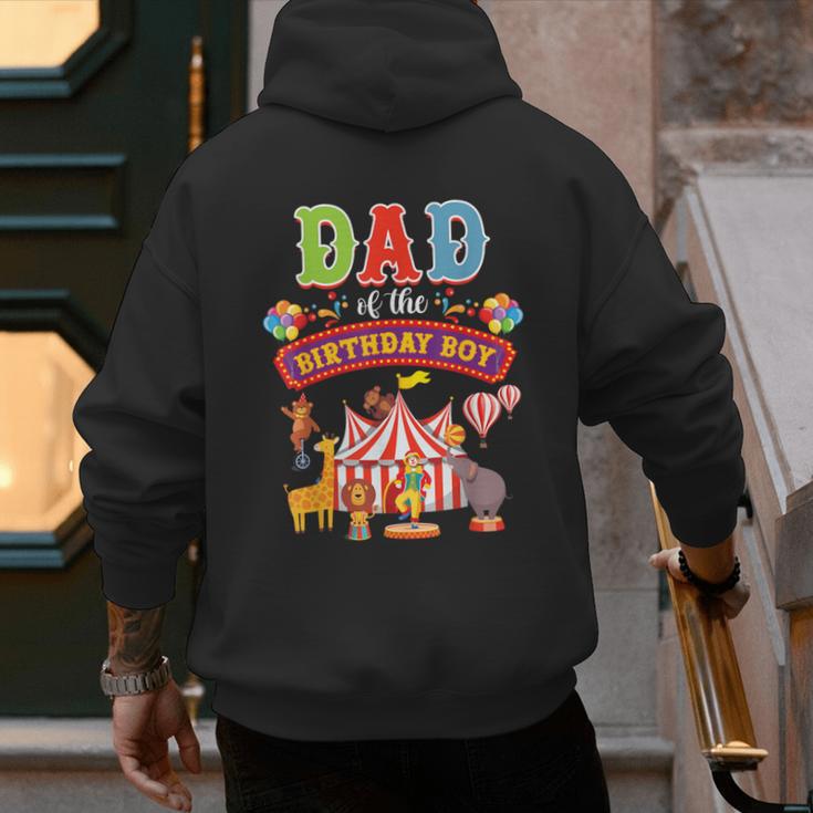Dad Of The Birthday Boy Carnival Circus 1st Birthday Party Men's Hoodie Back Print