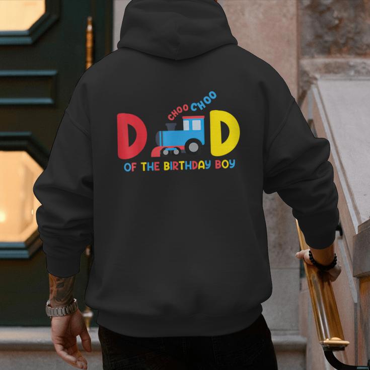 Dad Of The Birthday Boy Choo Choo Train Family Matching Men's Hoodie Back Print