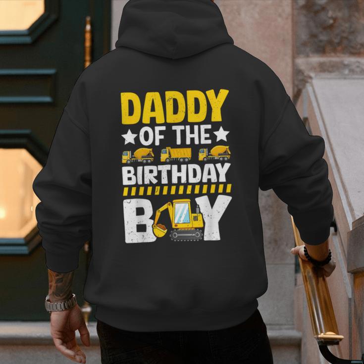 Dad Of The Birthday Boy Construction Theme Party Matching Men's Hoodie Back Print