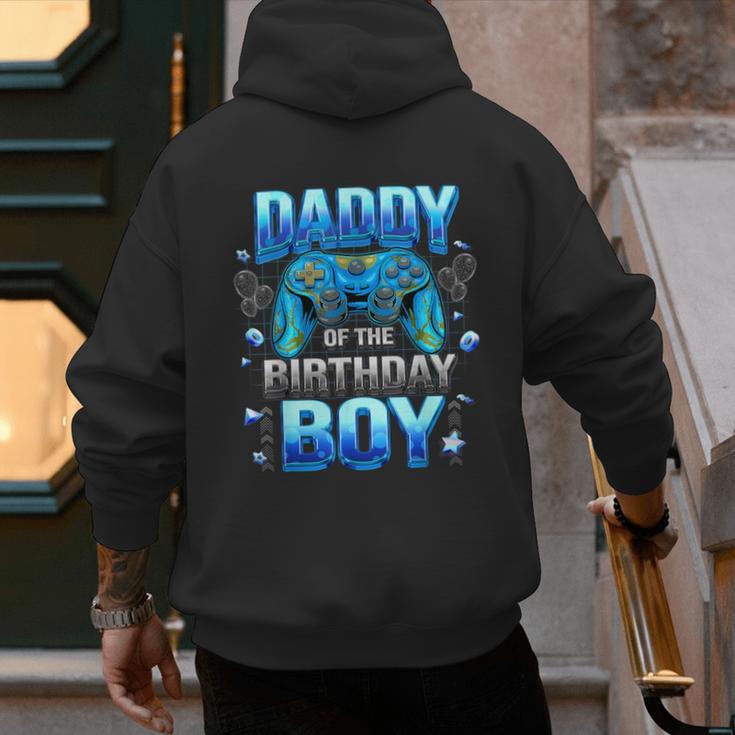 Dad Of The Birthday Boy Cool Gamer Video Game Birthday Men's Hoodie Back Print