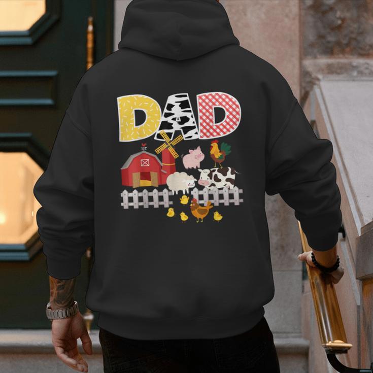 Dad Birthday Boy Farm Animal Farming Farmer Family B-Day Men's Hoodie Back Print