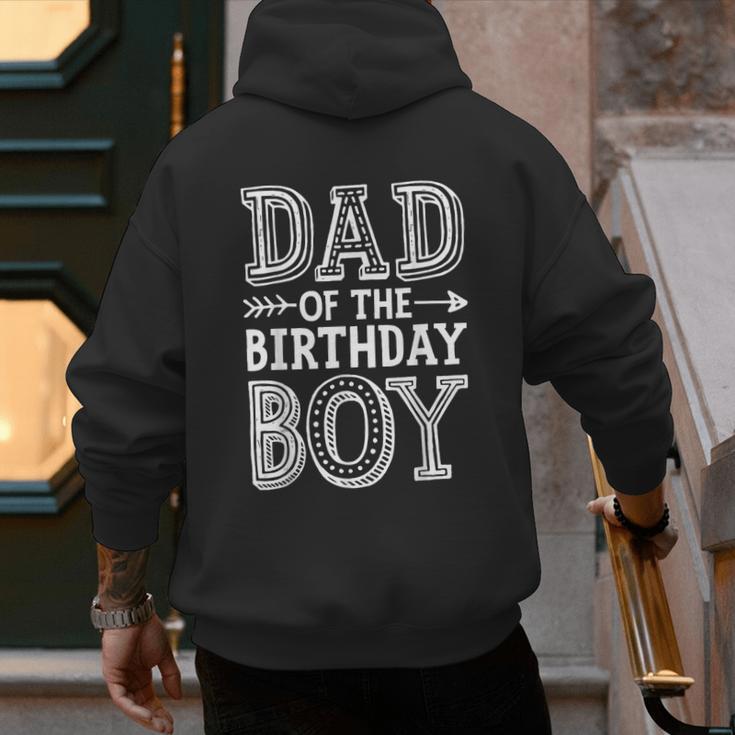 Dad Of The Birthday Boy Father Papa Family Matching Men's Hoodie Back Print