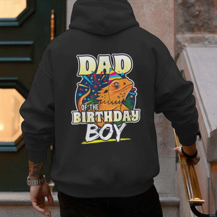 Dad Of Birthday Boy Kids Reptile Birthday Party Men's Hoodie Back Print