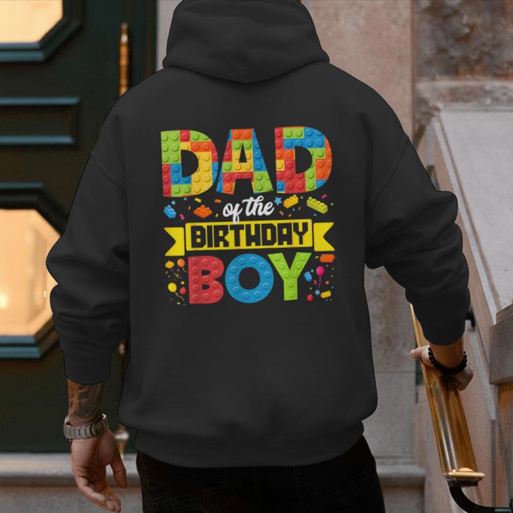 Dad Of The Birthday Boy Master Builder Kids Building Blocks Men's Hoodie Back Print Dad Of The Birthday Boy Master Builder Kids Building Blocks Men's Hoodie Back Print