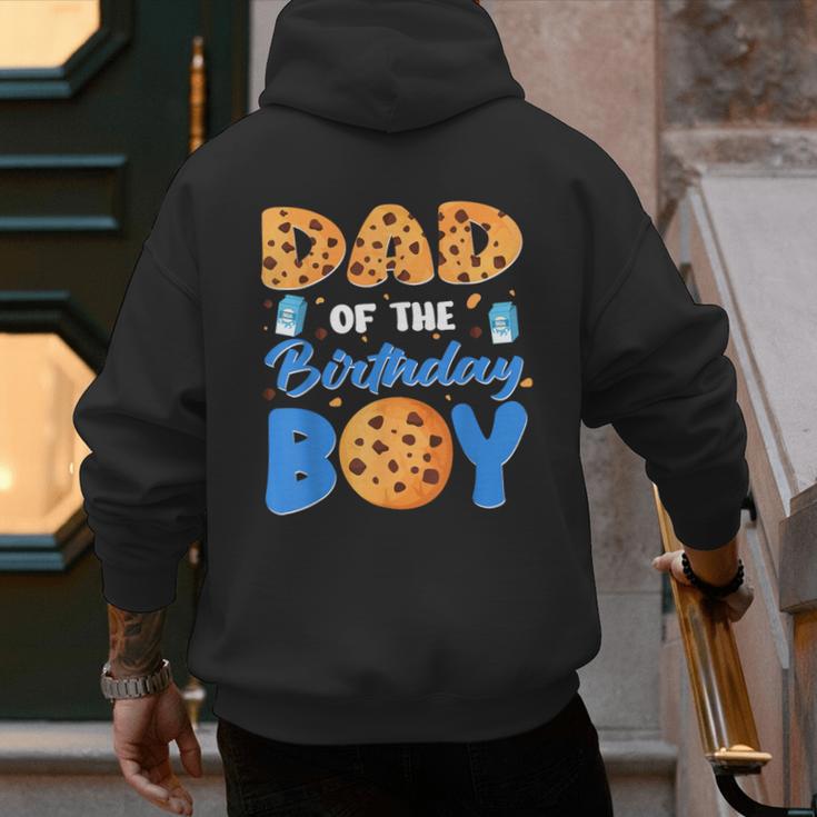 Dad Of The Birthday Boy Milk And Cookies 1 Year Old Men's Hoodie Back Print