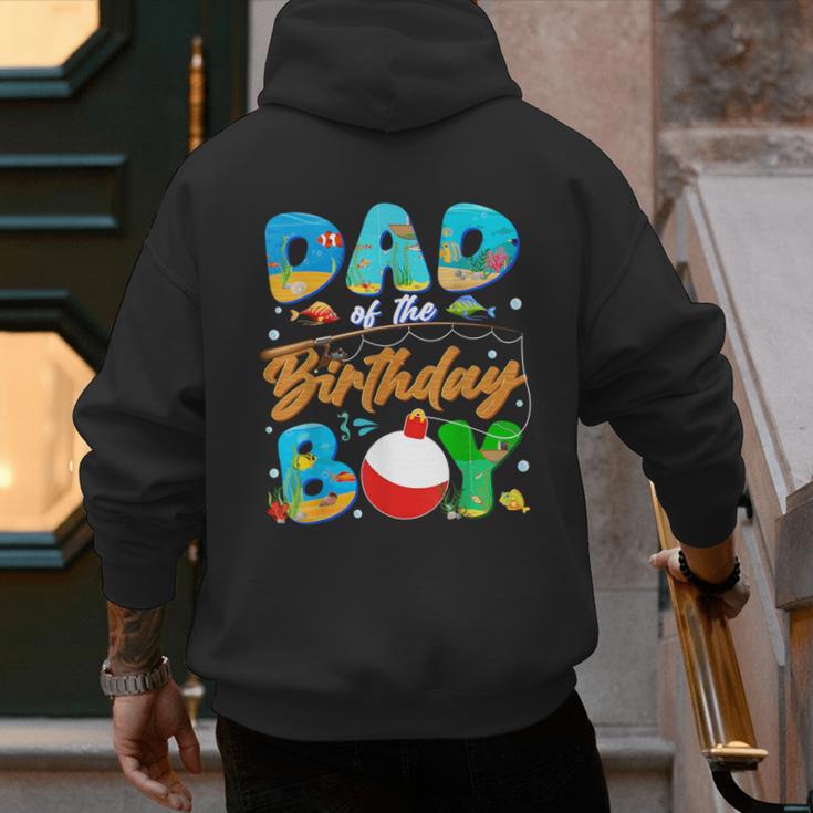 Dad Of The Birthday Boy Ofishally One Family Matching Party Men's Hoodie Back Print
