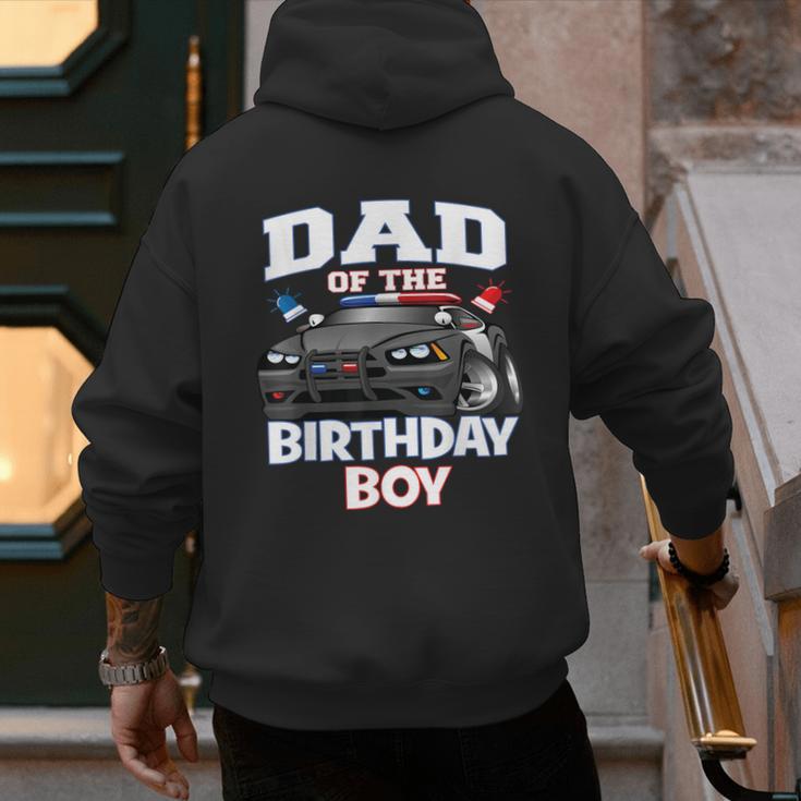 Dad Of The Birthday Boy Policeman Officer Party Men's Hoodie Back Print