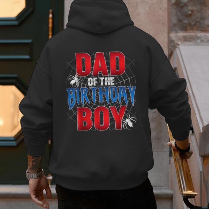 Dad Of The Birthday Boy Spider Web Birthday Party Matching Men's Hoodie Back Print