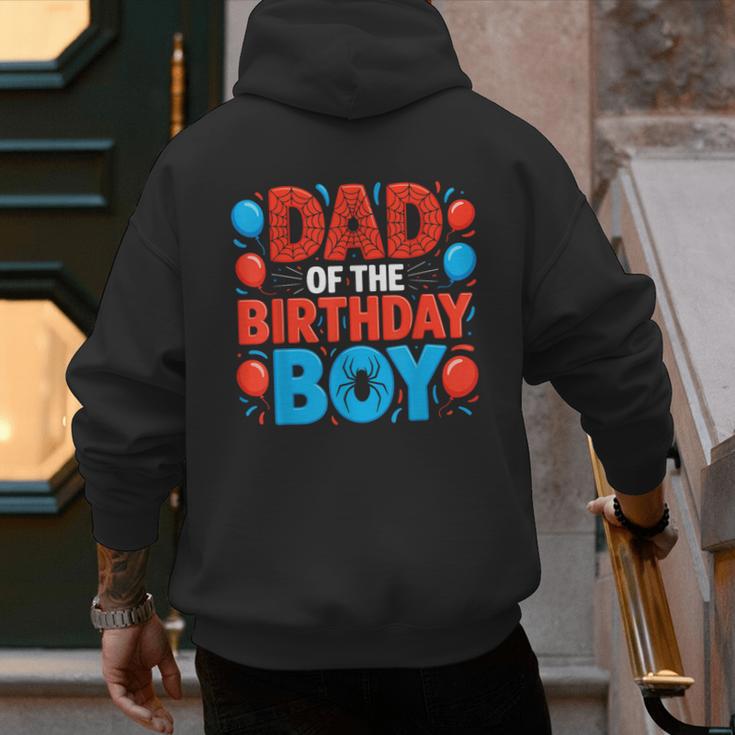 Dad Of The Birthday Boy Spider Web Party Men's Hoodie Back Print