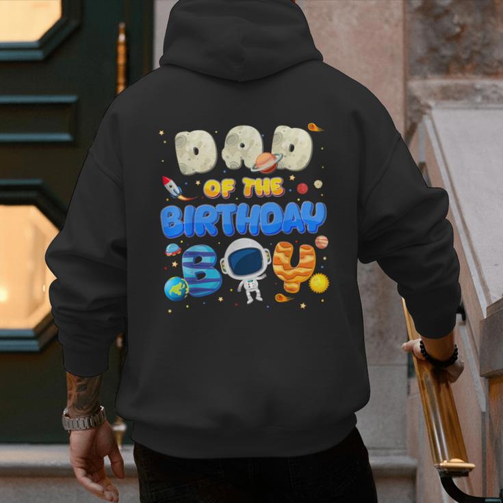 Dad Of The Birthday Boy Two The Moon Space Family Matching Men's Hoodie Back Print