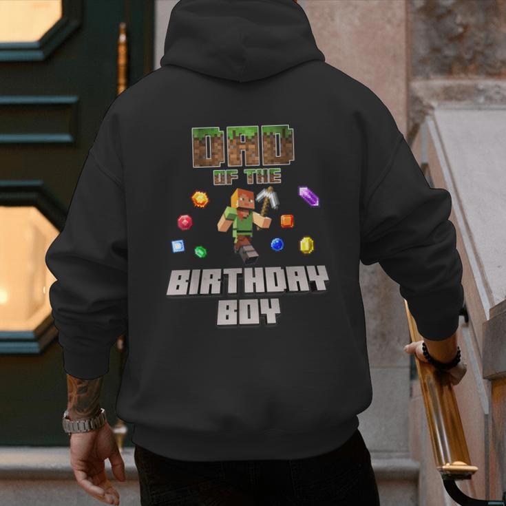 Dad Of The Birthday Boy Video Gamer Pixel Number Men's Hoodie Back Print