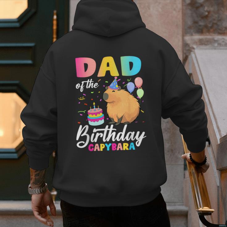 Dad Of The Birthday Capybara Girl Bday Party Family Men's Hoodie Back Print Dad Of The Birthday Capybara Girl Bday Party Family Men's Hoodie Back Print