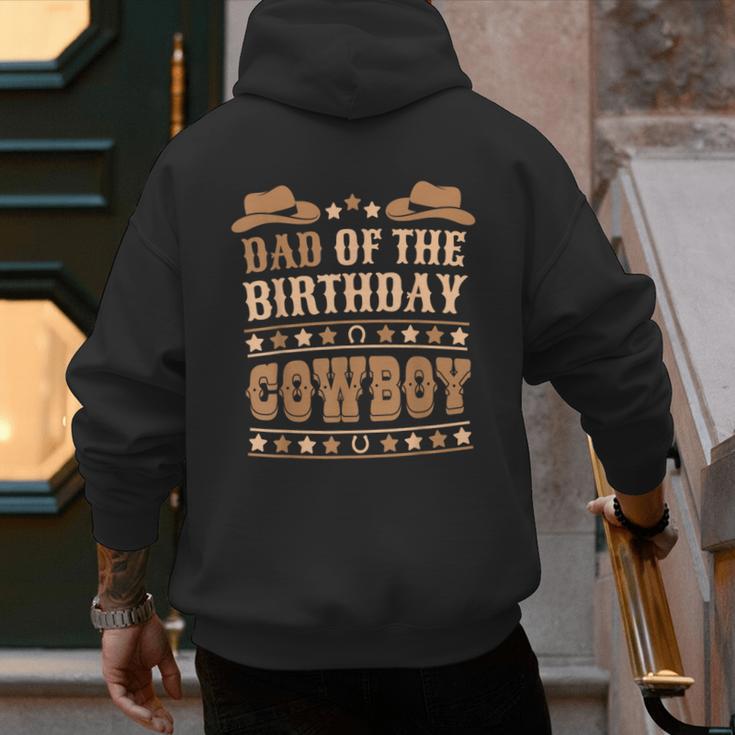 Dad Of The Birthday Cowboy Cute Western Bday Boy Birthday Men's Hoodie Back Print