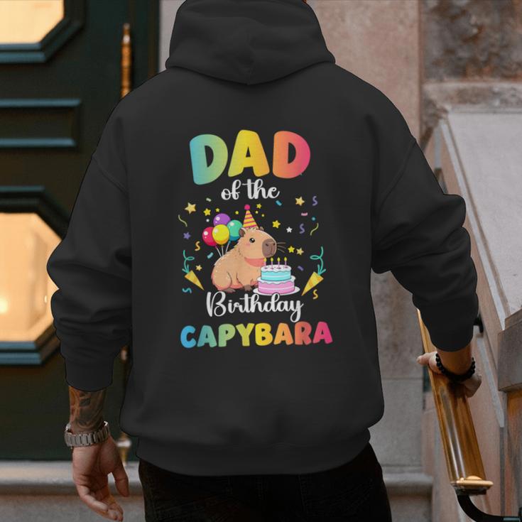Dad Of The Birthday Girl Capybara Bday Party Family Men's Hoodie Back Print