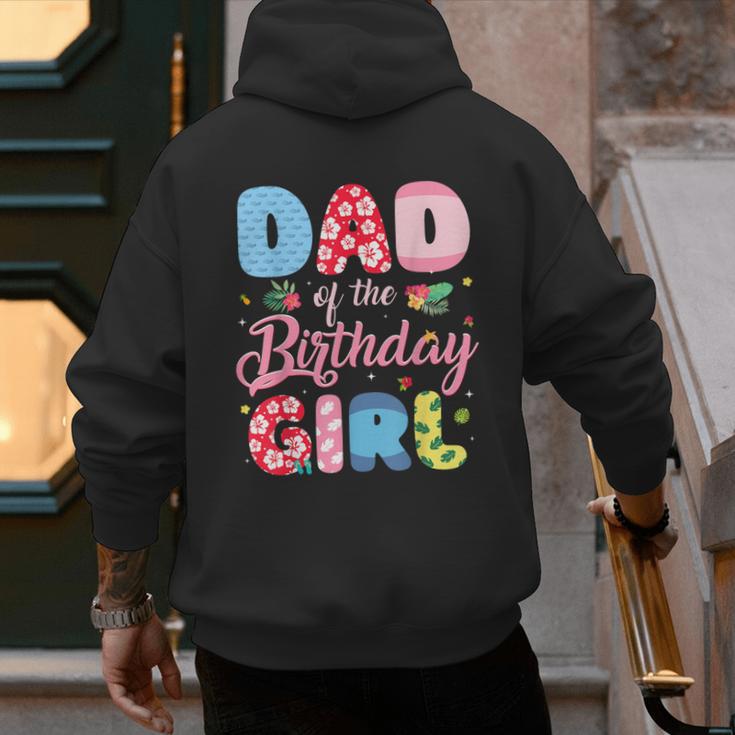 Dad Of The Birthday Girl Family Summer Beach Birthday Party Men's Hoodie Back Print