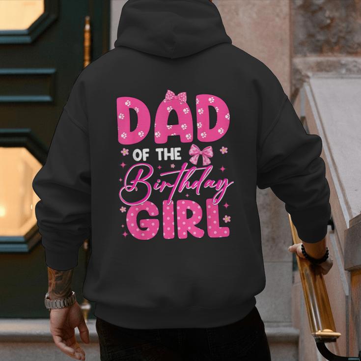 Dad Of The Birthday Girl Pink Bow Birthday Girl Family Men's Hoodie Back Print Dad Of The Birthday Girl Pink Bow Birthday Girl Family Men's Hoodie Back Print