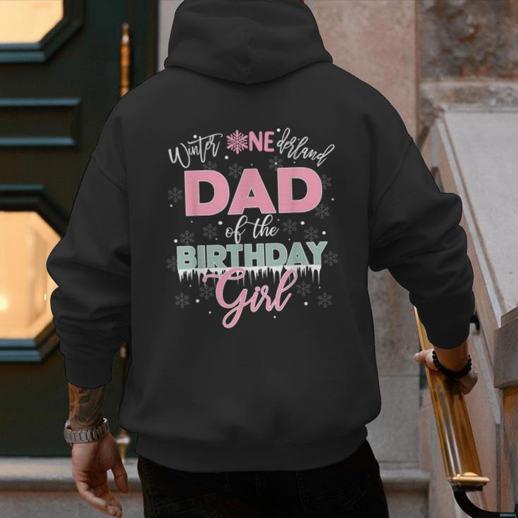 Dad Of The Birthday Girl Shirt Winter Onederland Family Men's Hoodie Back Print