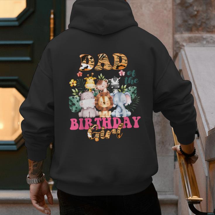 Dad Of The Birthday Girl Zoo Theme Animal Party Safari Cool Men's Hoodie Back Print