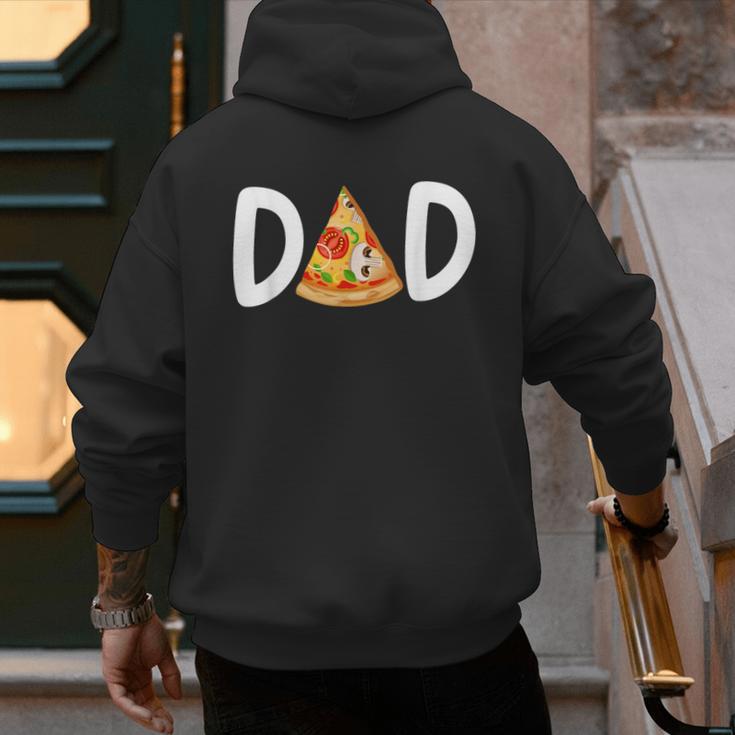 Dad Birthday Pizza 1st Birthday Pizza Family Matching Men's Hoodie Back Print