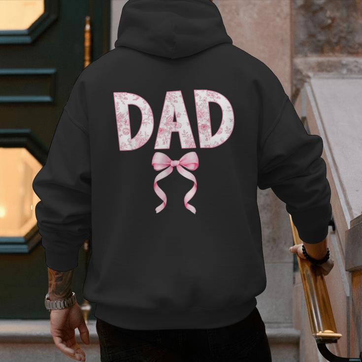 Dad Birthday Squad Matching Coquette Bow Family Party Men's Hoodie Back Print