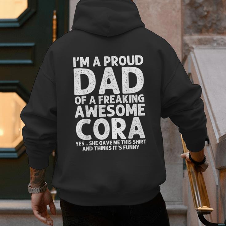 Dad Of CORA Father's Day Personalized Name Joke Men's Hoodie Back Print